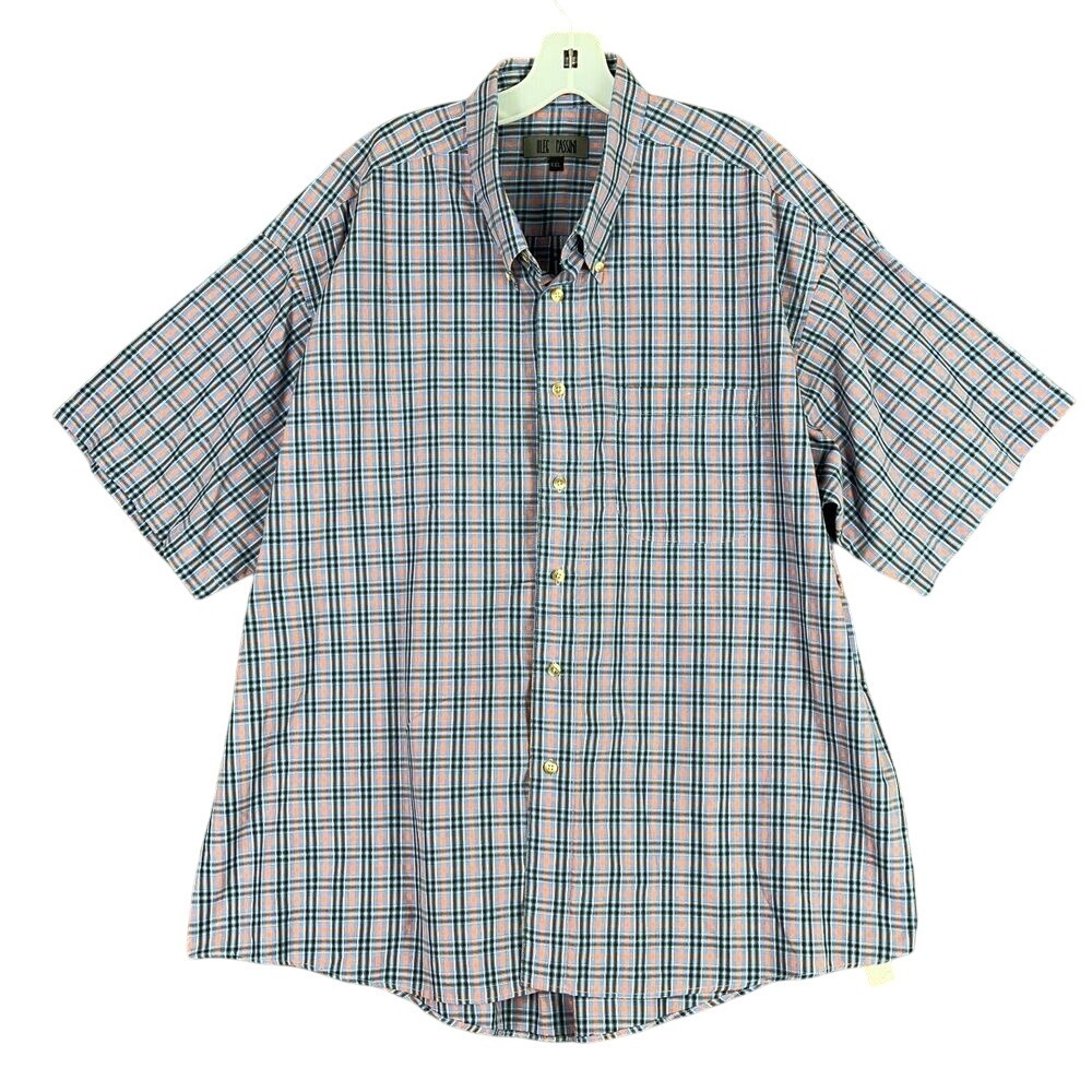 Oleg Cassini Short Sleeve Shirt Men‎ XXL Button Front Classic Business Casual